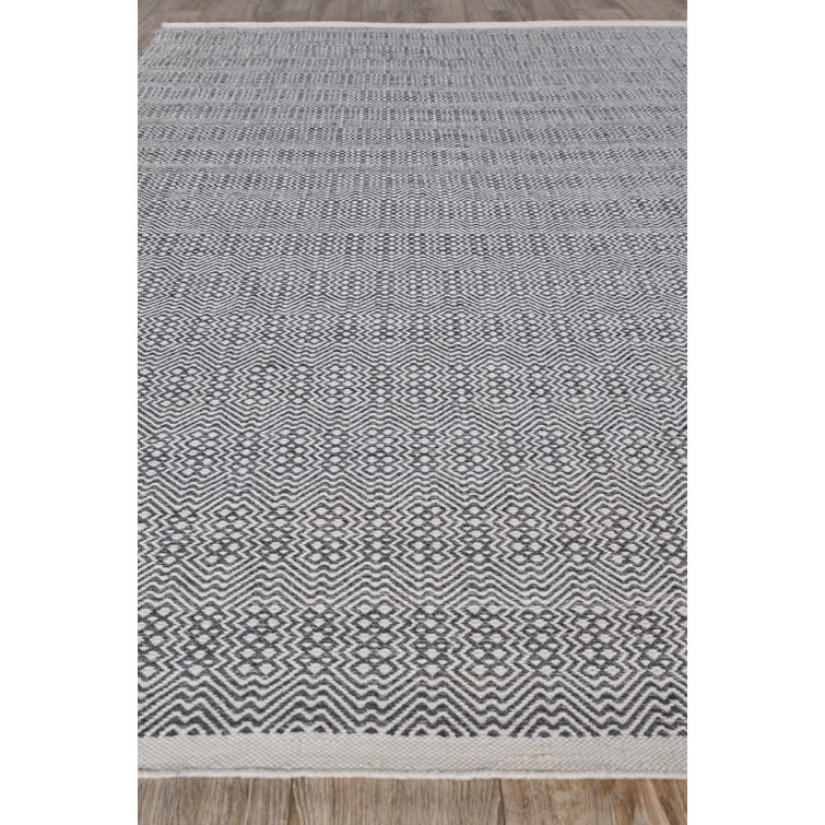 Ivory and Gray Diamond Echo Flatweave Rug, 12' x 15'