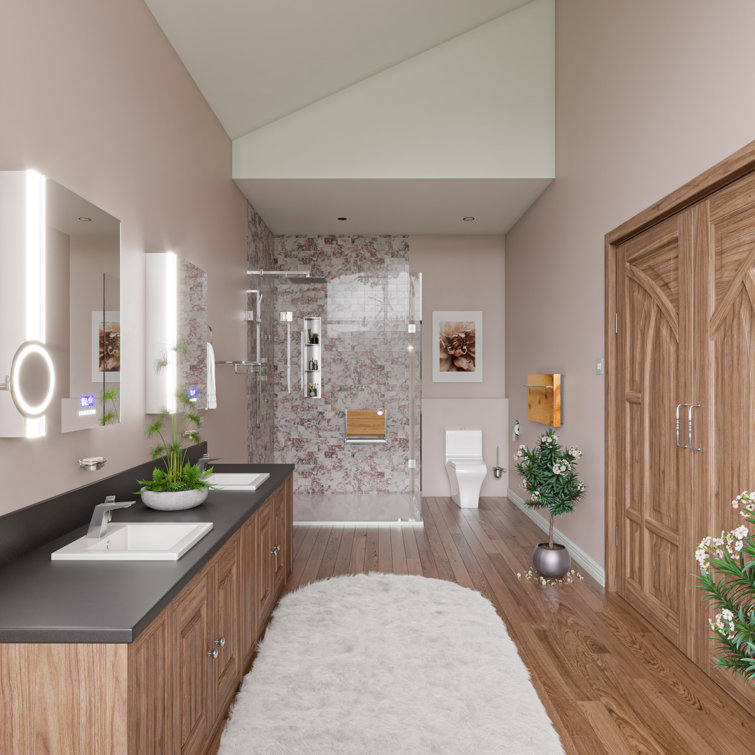 White Ceramic Square Drop-In Bathroom Sink with Overflow