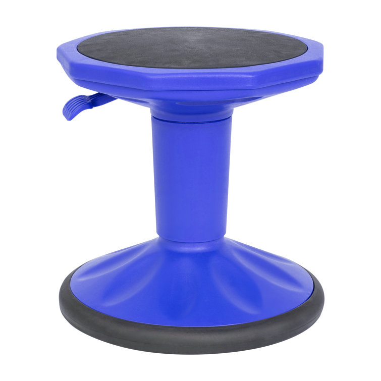 Blue Adjustable Height Kids Active Learning Stool with Rubber Seat