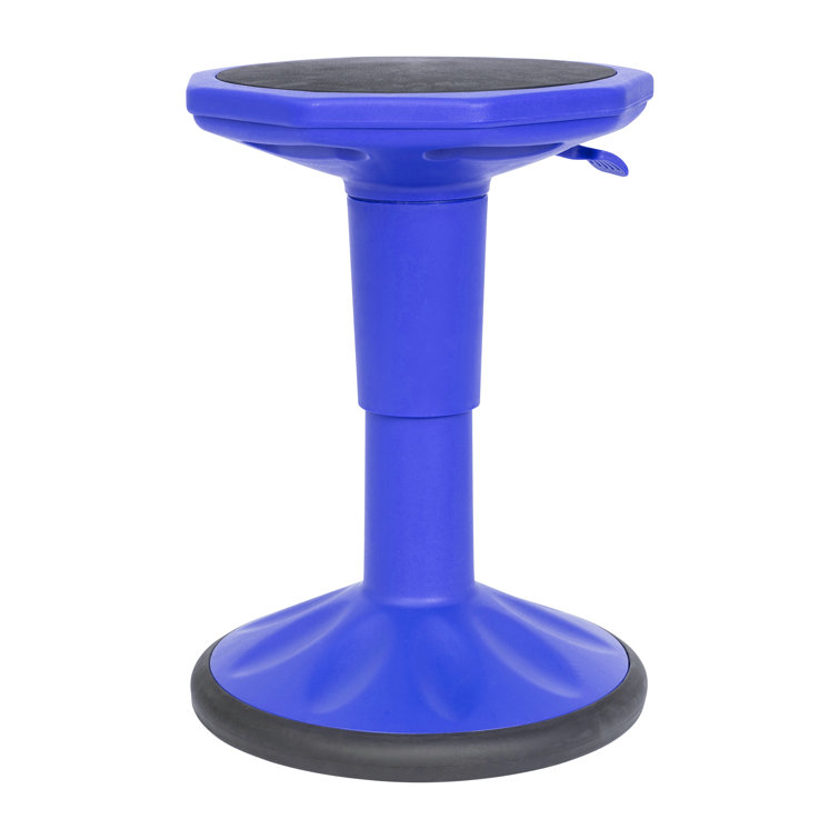 Blue Adjustable Height Kids Active Learning Stool with Rubber Seat