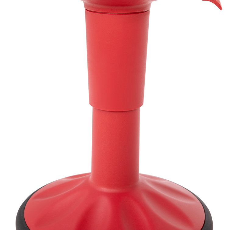 Red Adjustable Height Kids Active Learning Stool with Rubber Seat