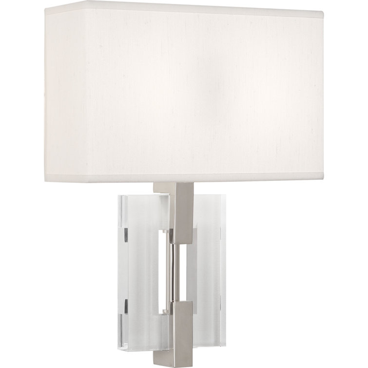 Lincoln Geometric 16'' Polished Nickel Wall Sconce with Pearl Shade