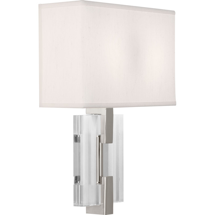 Lincoln Geometric 16'' Polished Nickel Wall Sconce with Pearl Shade
