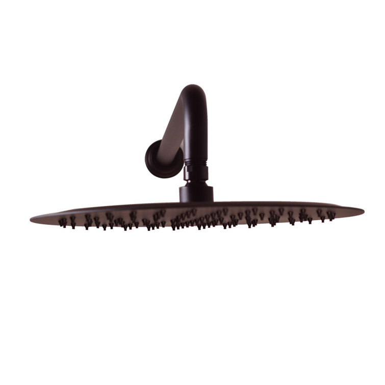 12" Oil Rubbed Bronze Rain Shower Head with Wall Mount Arm