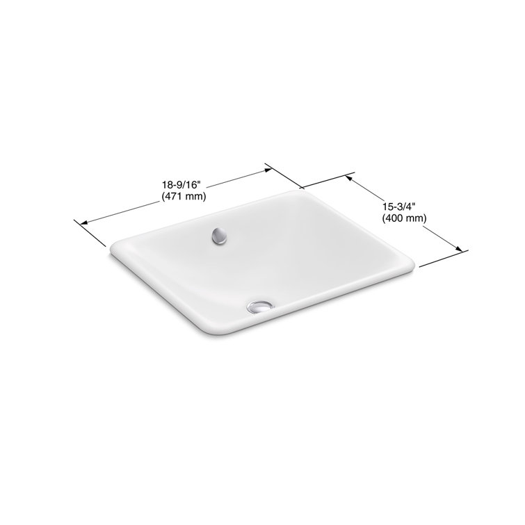 Iron Plains Traditional White Cast Iron Rectangular Undermount Bathroom Sink