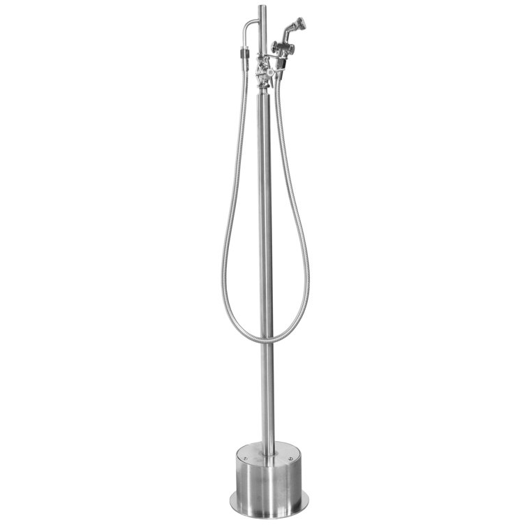 Chrome Freestanding Handheld Shower with Hose