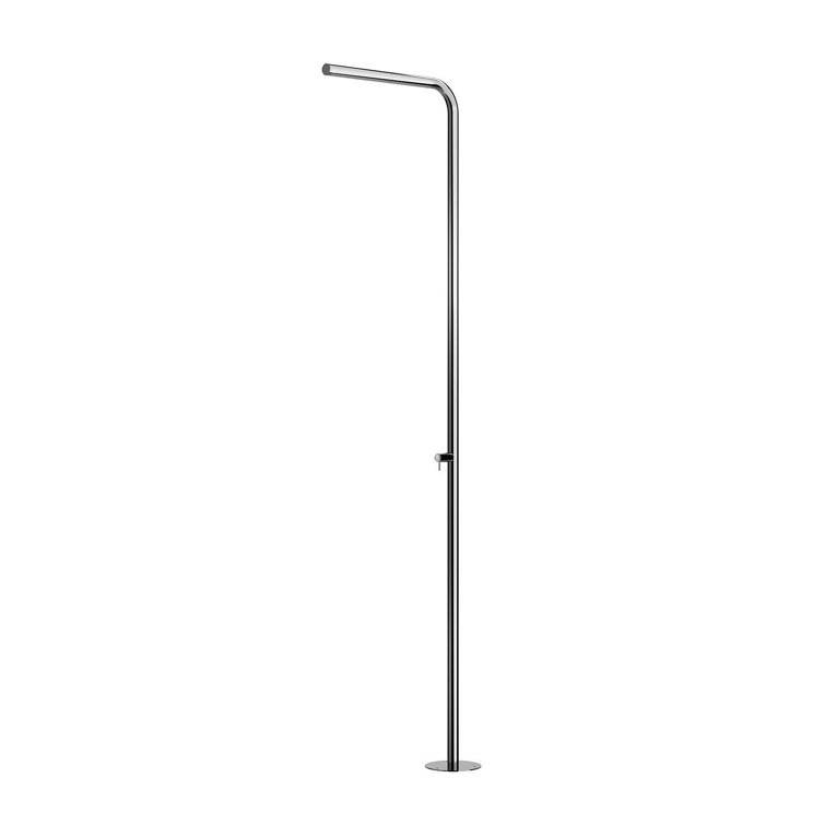 Slim Stainless Steel Freestanding Outdoor Shower with Hot & Cold Water