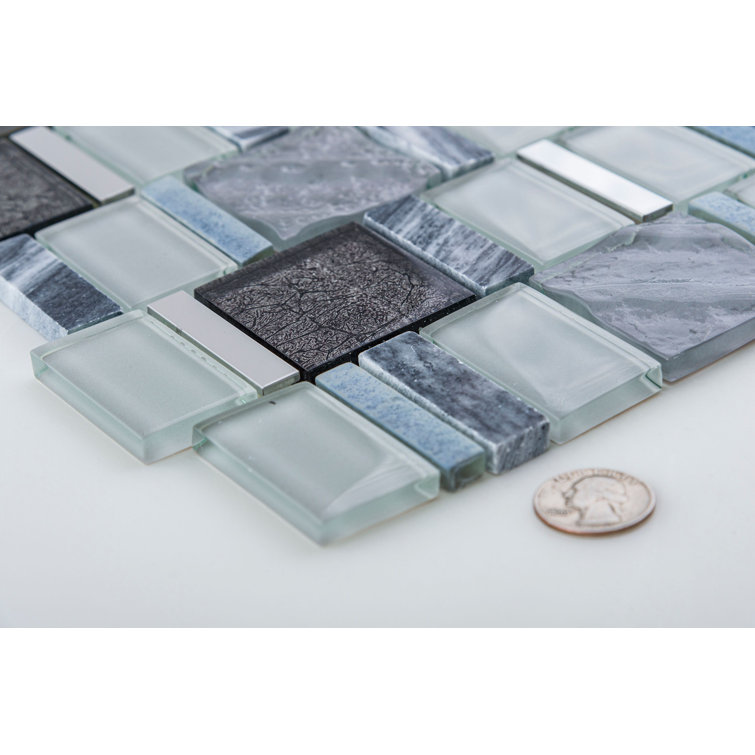 Estee Hexagon Mosaic Tile in Gray and Black