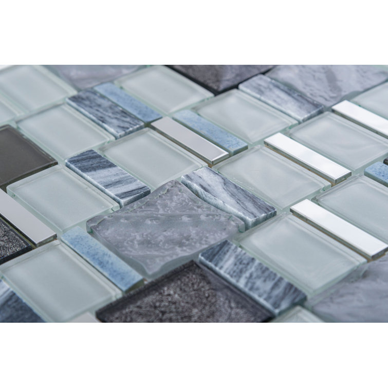 Estee Hexagon Mosaic Tile in Gray and Black