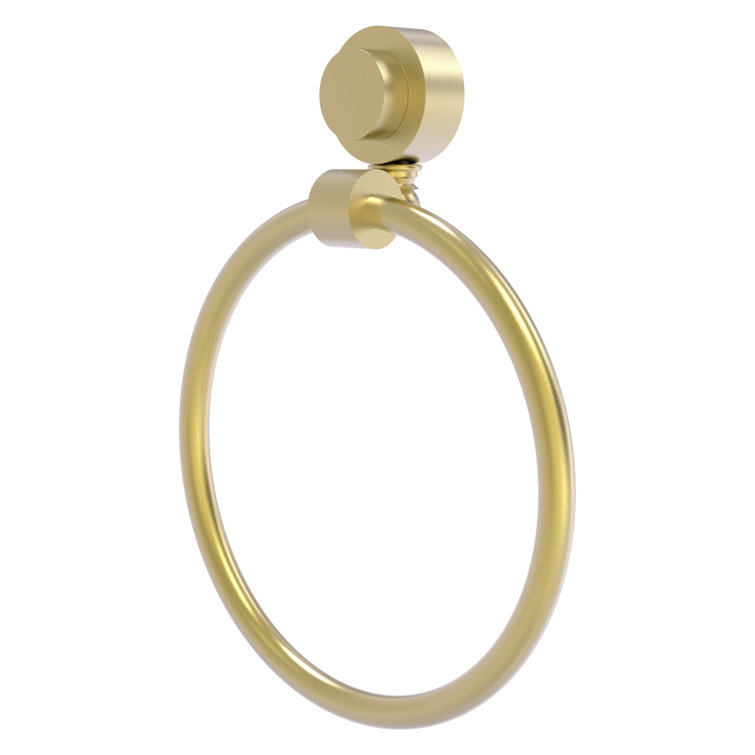 Satin Brass Wall Mounted Towel Ring, 6-inch Diameter
