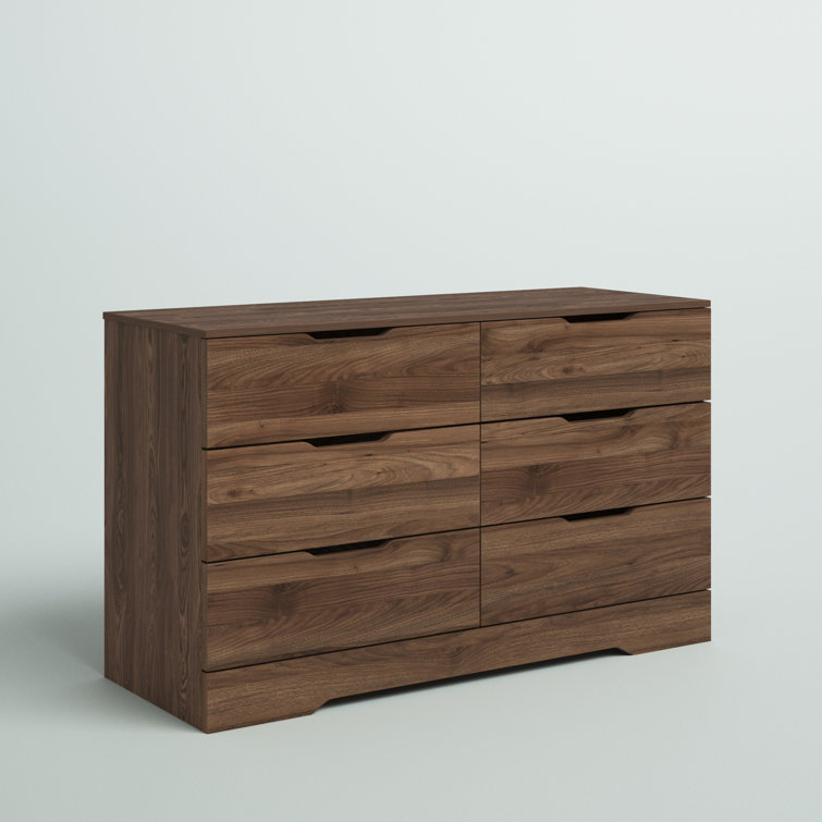 Holland 6-Drawer Double Dresser in Natural Walnut with Soft Close