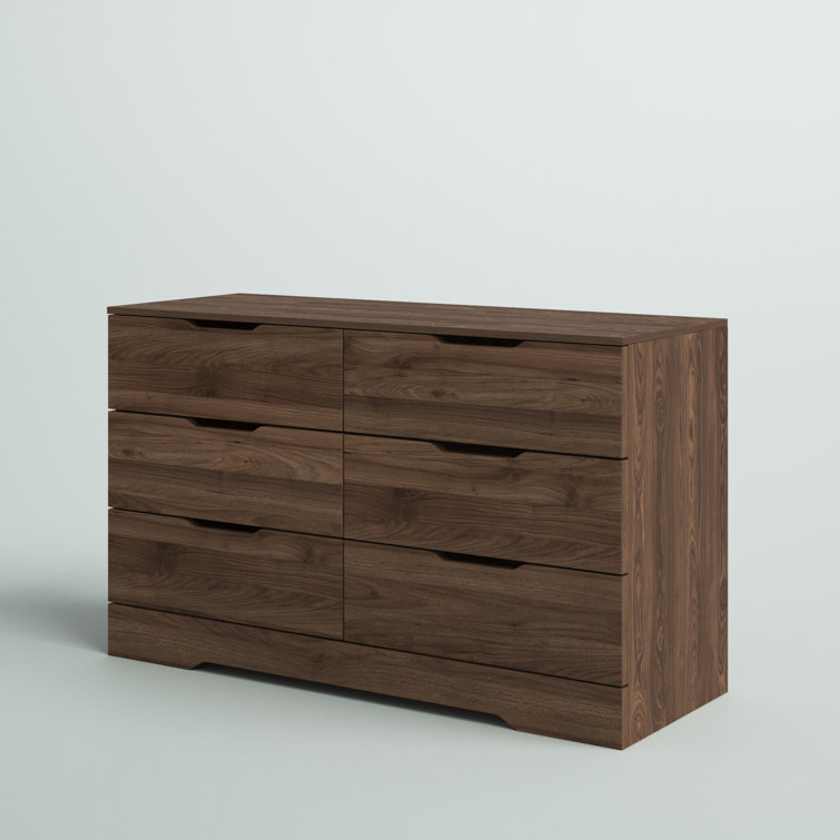Holland 6-Drawer Double Dresser in Natural Walnut with Soft Close