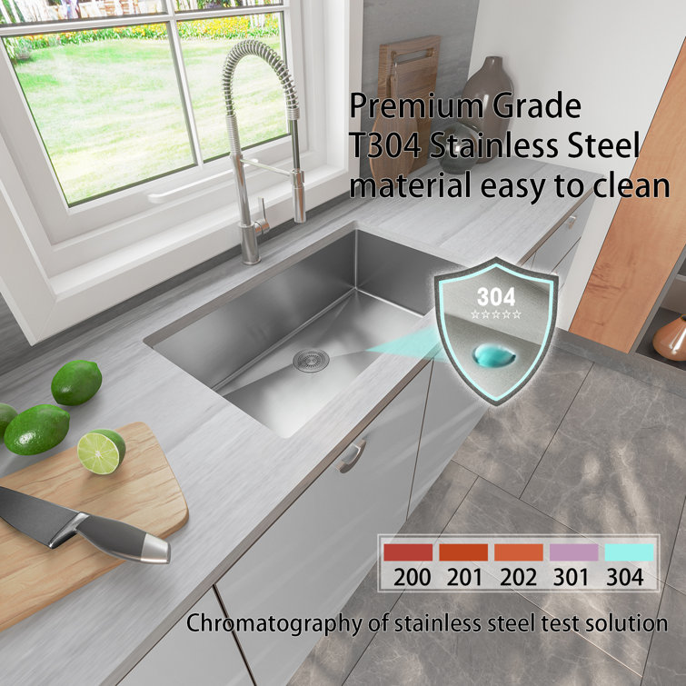Sinber 32" Black Stainless Steel Double Bowl Drop-in Kitchen Sink