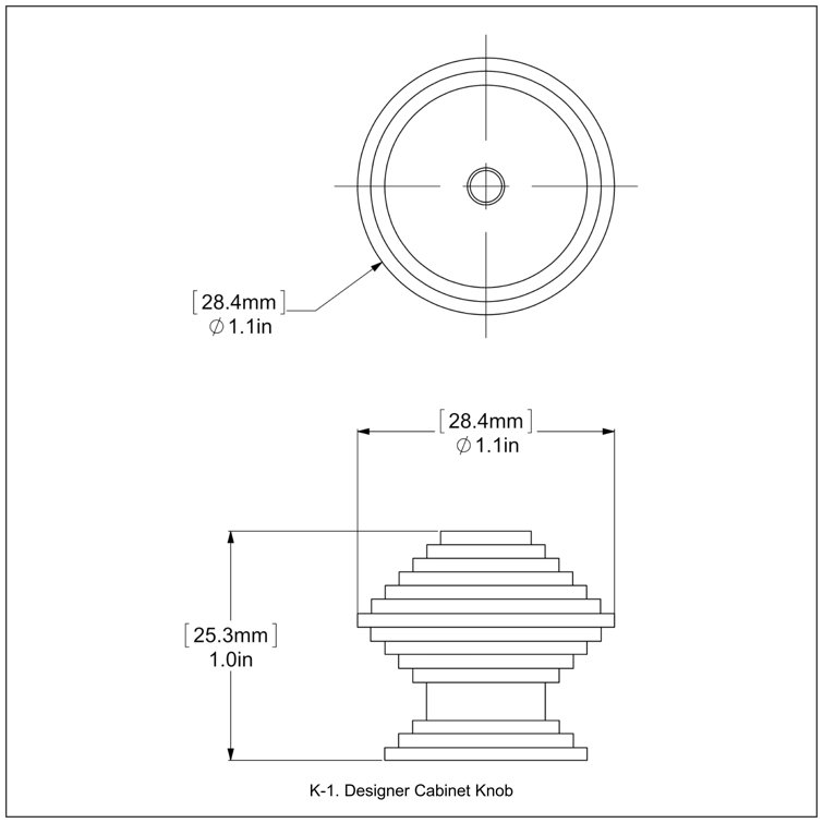 Brushed Brass Round Decorative Cabinet Knob with Mounting Hardware