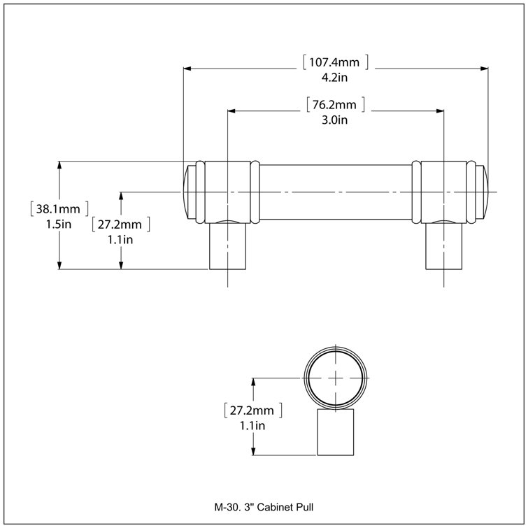 Polished Chrome 3-inch Modern Cabinet Pull with Mounting Hardware