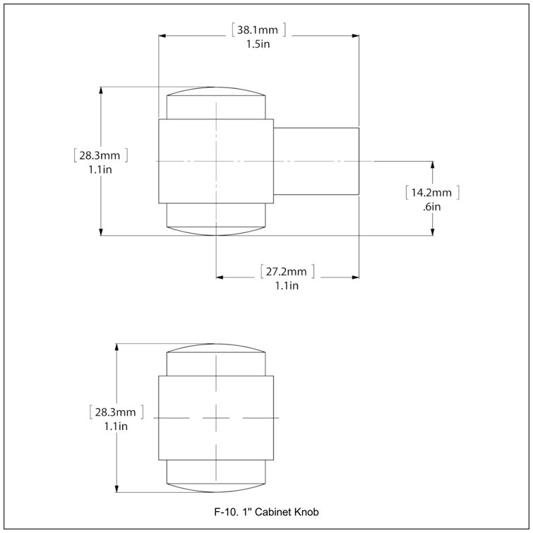 Allied 1 Inch Satin Brass Cabinet Knob with Mounting Hardware