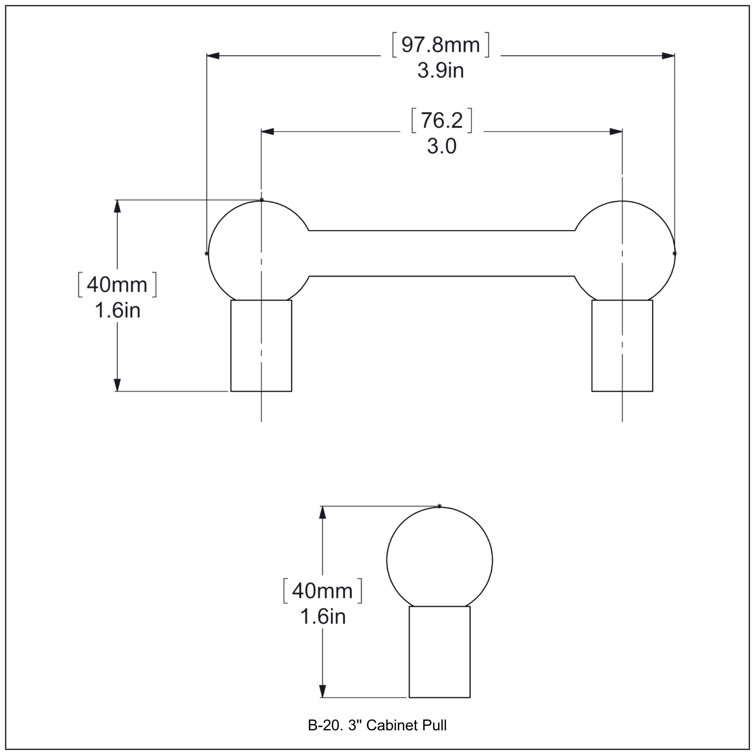 Brushed Bronze Modern Cabinet Pull Bar with Mounting Hardware