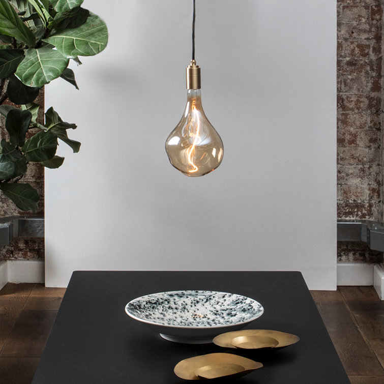 Voronoi II Brass Single Pendant with Organic LED Bulb - 11" Height