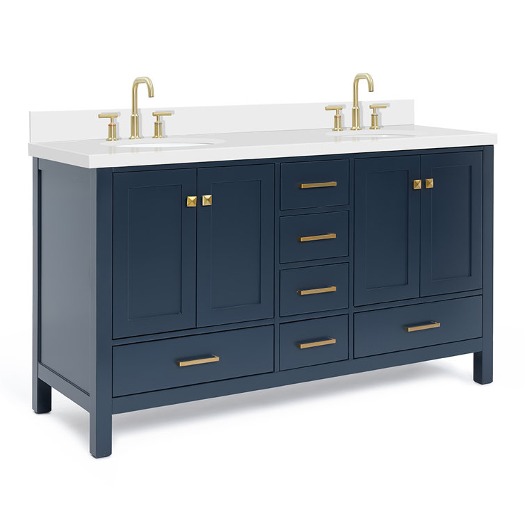Cambridge Midnight Blue Double Vanity with Quartz Top