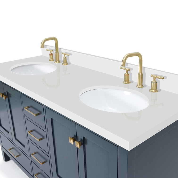 Cambridge Midnight Blue Double Vanity with Quartz Top