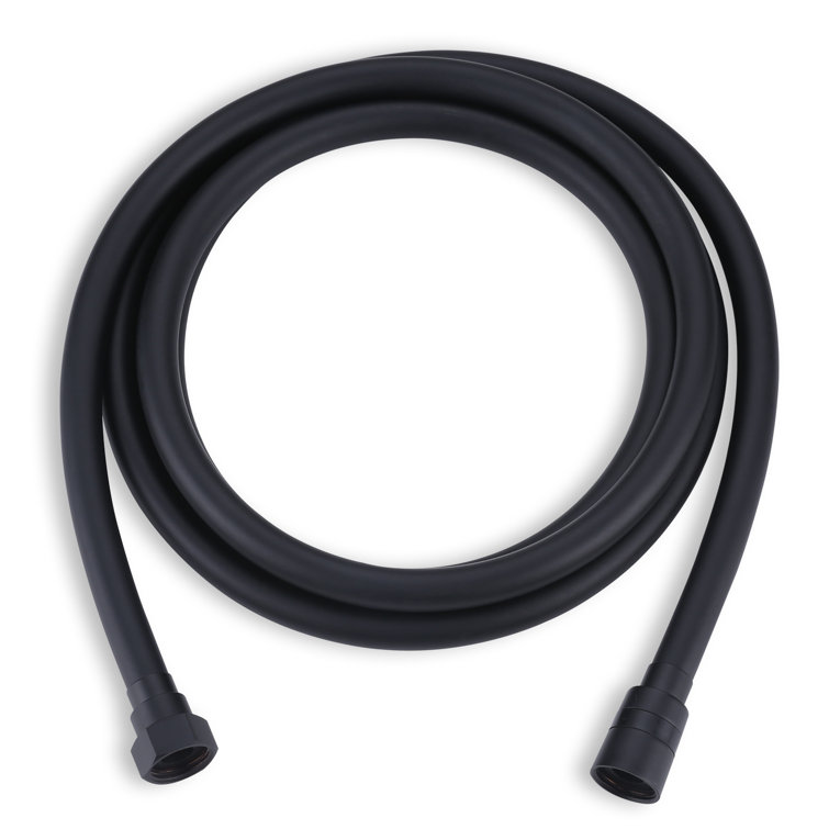 Matte Black 79-Inch PVC Shower Hose with Brass Fittings