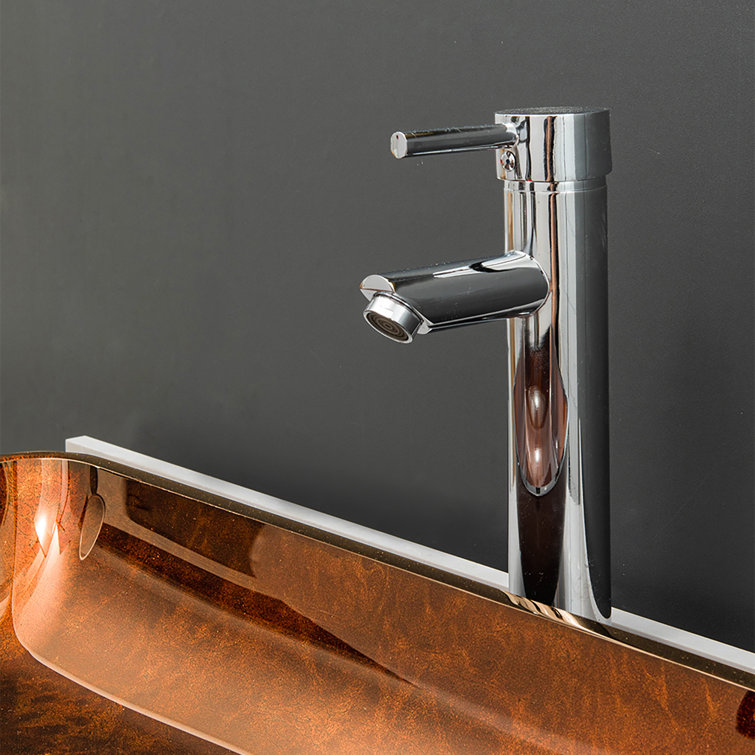 Vinnova Udine 14.5'' Tempered Glass Rectangular Bathroom Sink