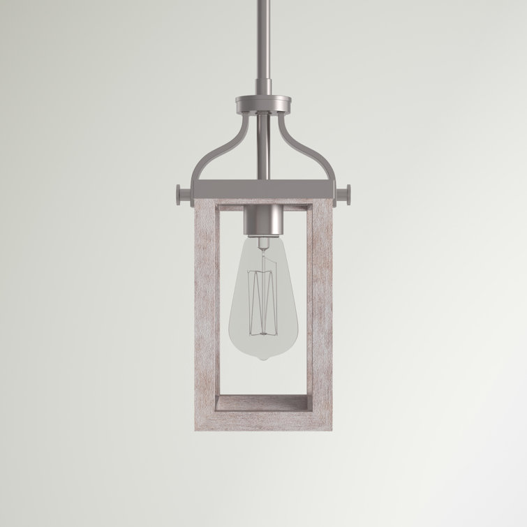 Brushed Nickel and Glass Lantern Pendant Light