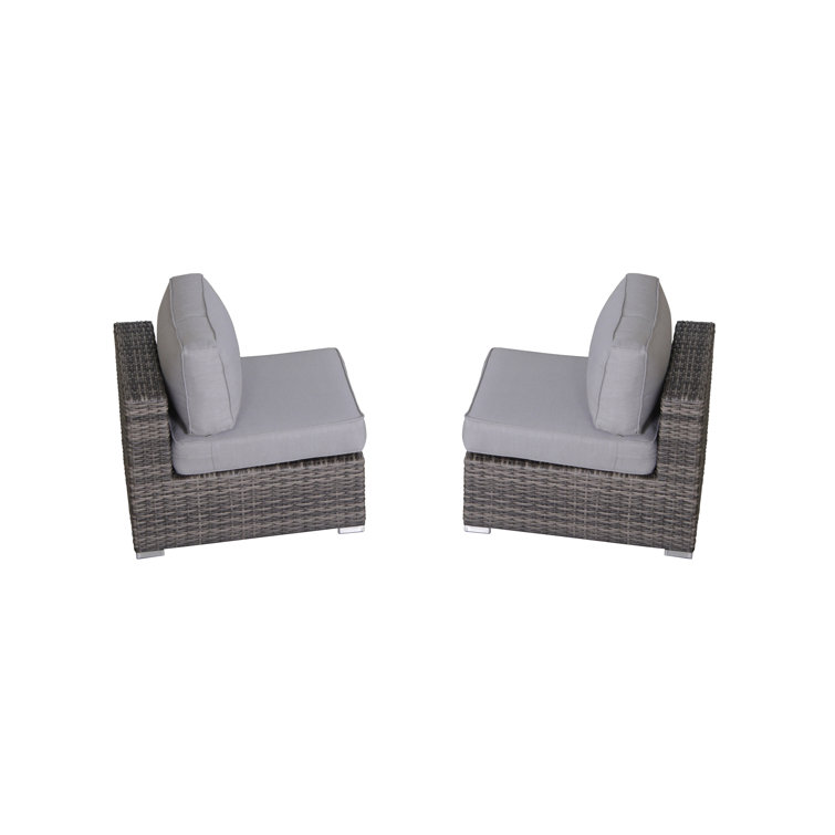 Minnesota Mixed Gray Wicker 9 Piece Sectional Seating Group with Cushions