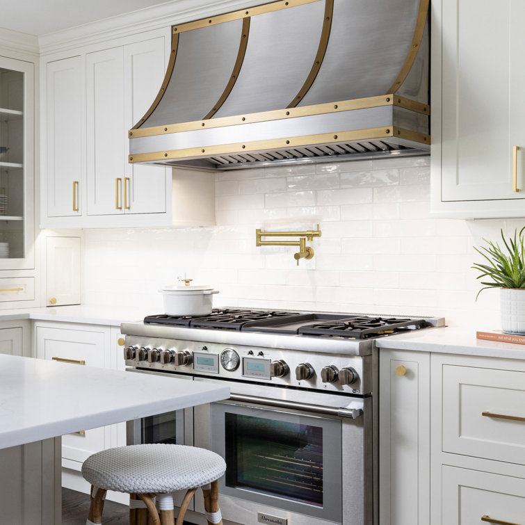 Brushed Gold Brass Wall Mount Pot Filler Faucet