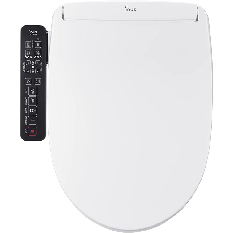 Elongated White Heated Bidet Toilet Seat with Touch Panel