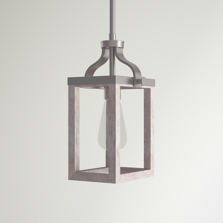 Brushed Nickel and Glass Lantern Pendant Light