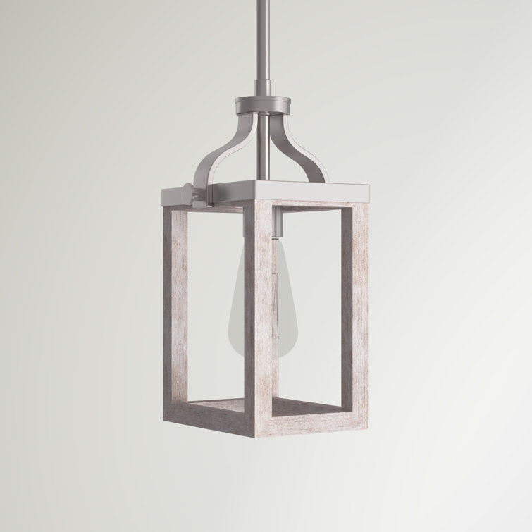 Brushed Nickel and Glass Lantern Pendant Light