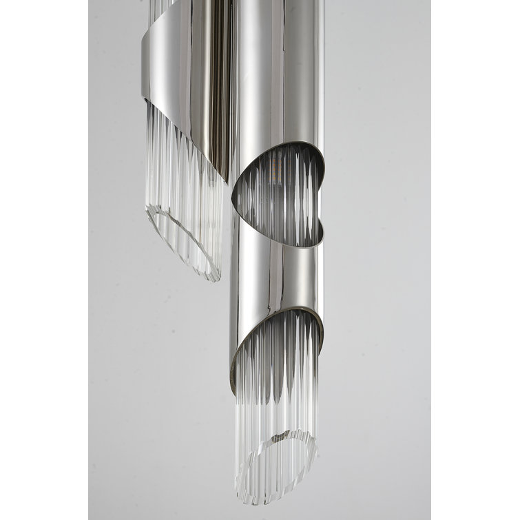 Chrome Glass 6-Light LED Pendant