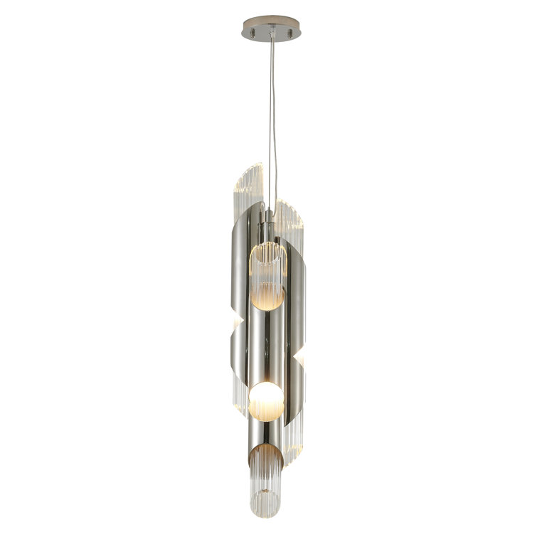 Chrome Glass 6-Light LED Pendant
