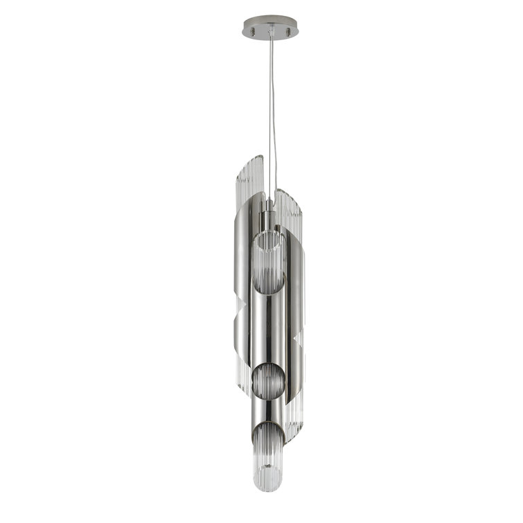 Chrome Glass 6-Light LED Pendant