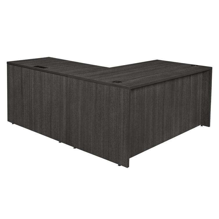Ash Grey Legacy L-Shaped Professional Corner Desk with Drawers