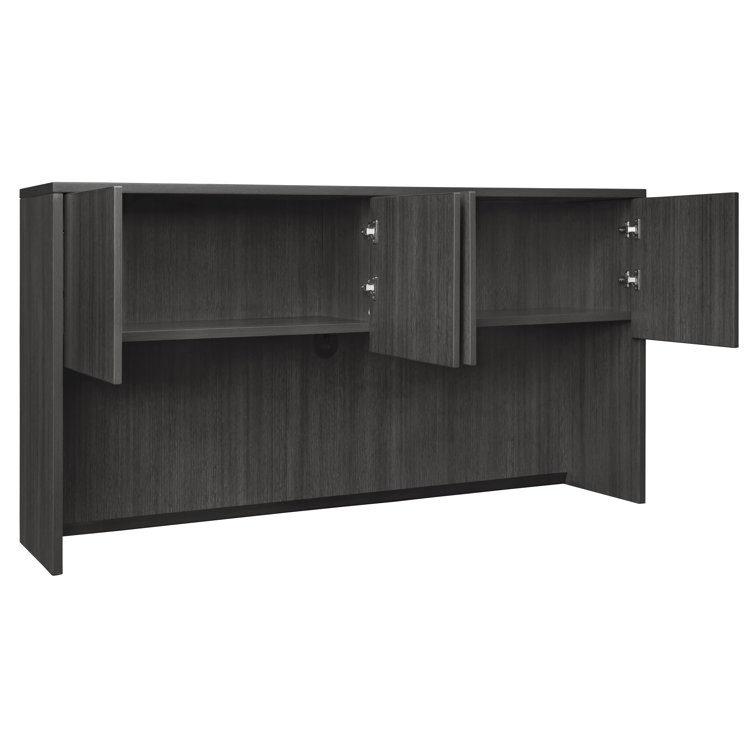 Ash Grey Laminate 4-Door 71-Inch Office Hutch
