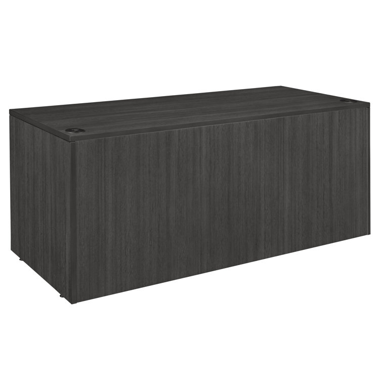 Ash Gray 71-Inch Wood Credenza Desk with Drawer