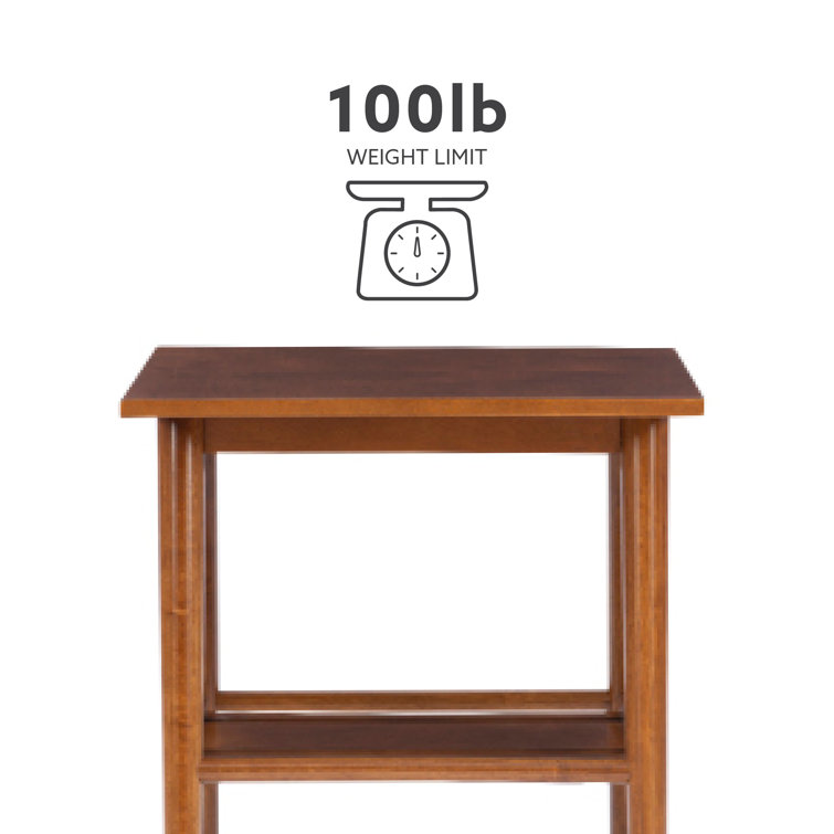 Brock 25'' Medium Yellow Brown Square Wood End Table with Shelf