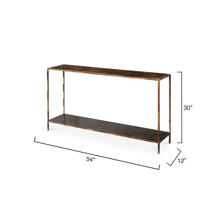 Royal 54" Acid Washed Iron Console Table with Shelf