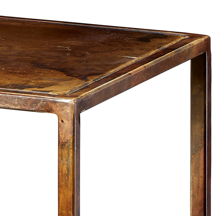 Royal 54" Acid Washed Iron Console Table with Shelf