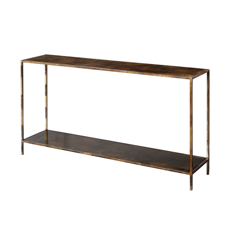 Royal 54" Acid Washed Iron Console Table with Shelf