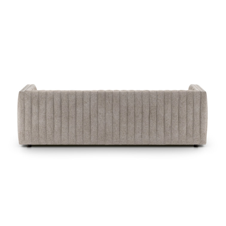 Orly Natural Tufted Velvet Tuxedo Arm Sofa