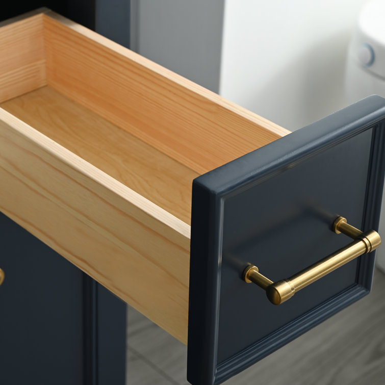 Indigo Blue Single Bathroom Vanity with White Ceramic Sink