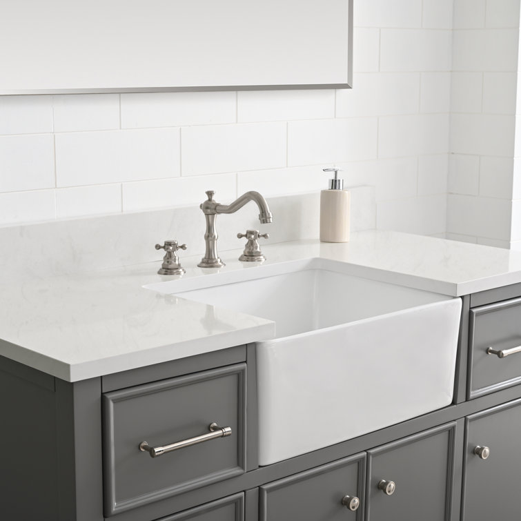 Gray 48'' Single Bathroom Vanity with Stone Countertop