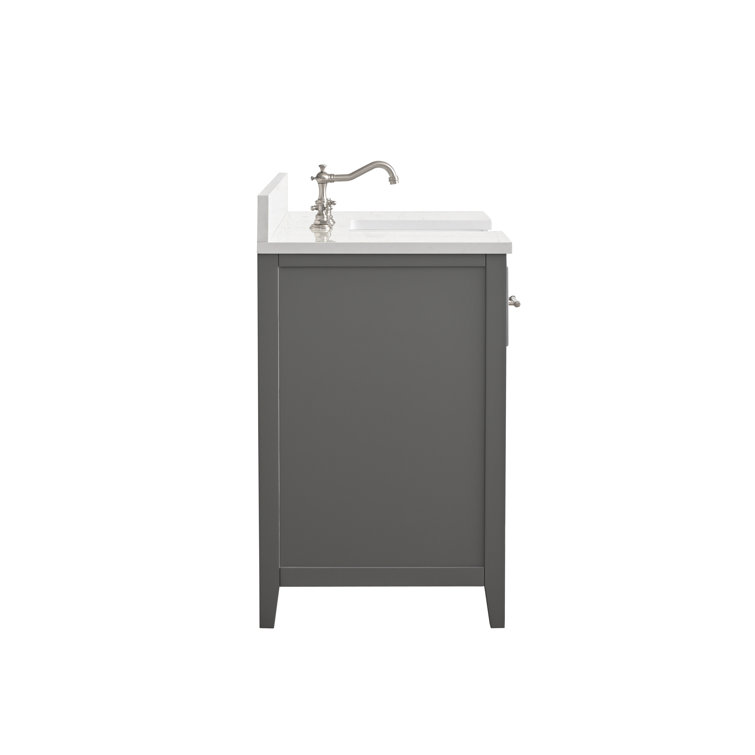 Gray 48'' Single Bathroom Vanity with Stone Countertop