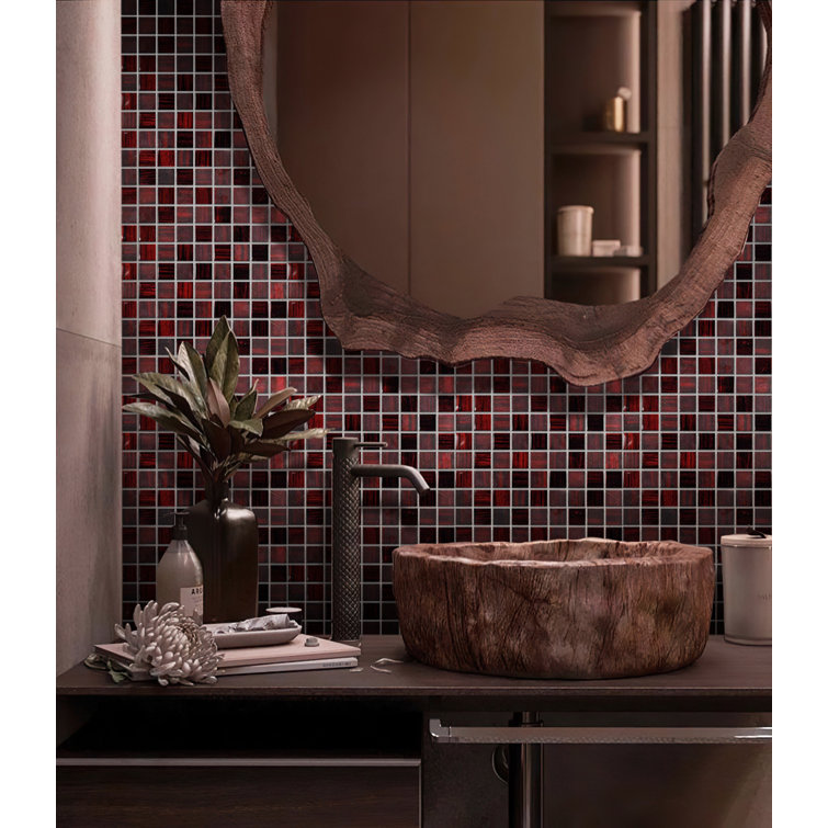 Jam Red Polished and Matte Glass Mosaic Tile Pack