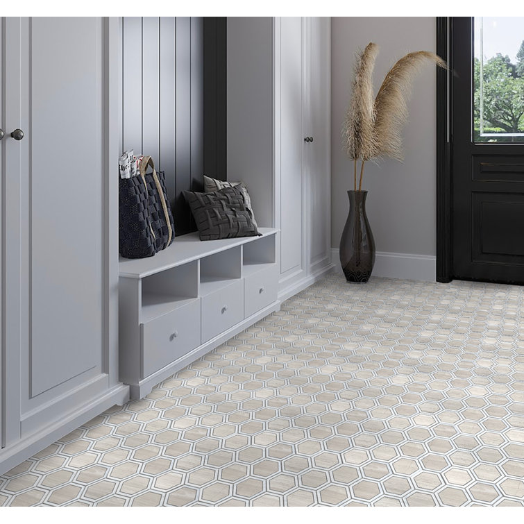 Beige Polished Marble Hexagonal Mosaic Tile for Walls
