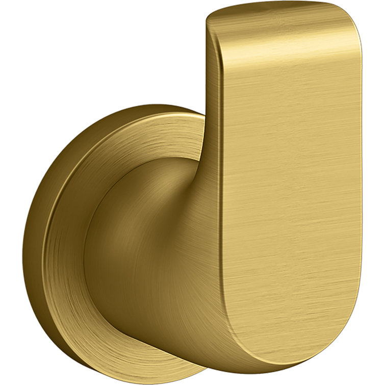 Avid Vibrant Brushed Moderne Brass Single Robe Hook