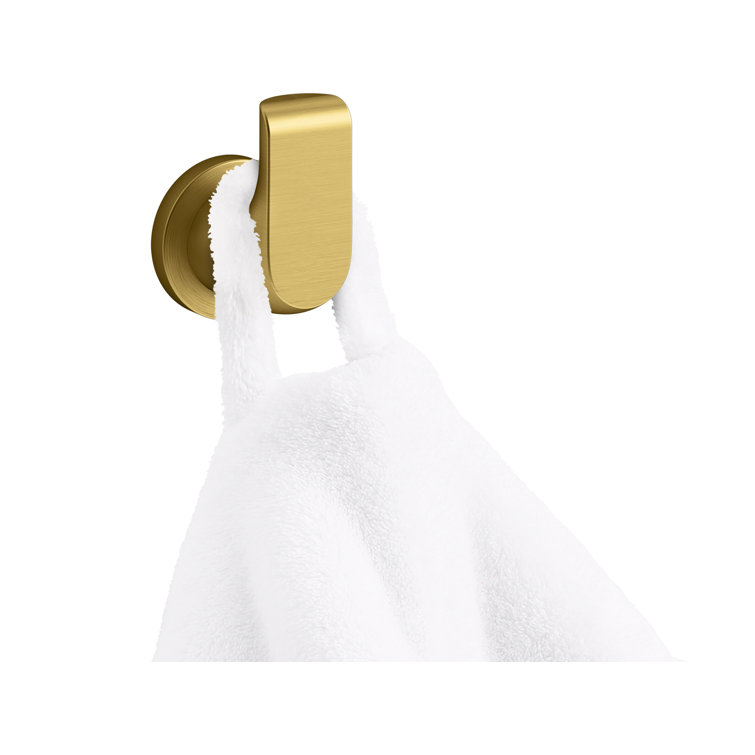 Avid Vibrant Brushed Moderne Brass Single Robe Hook